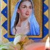 Virgo Maria -roses, candle, gilding