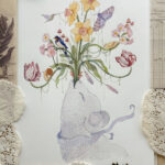 Whimsical Watercolour painting of autumn flora and fauna