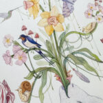 Whimsical Watercolour painting of autumn flora and fauna