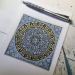 Indigo and gold rosace