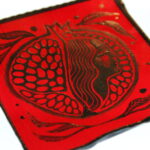 Persephone red stained glass pomegranate