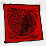 Persephone red stained glass pomegranate