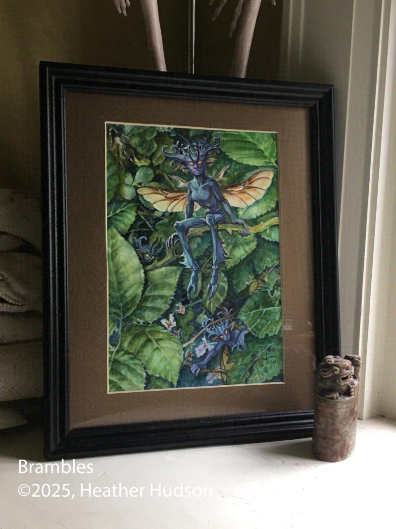 Brambles, a painting of fairies and leaves