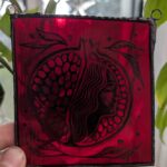 Persephone red stained glass pomegranate