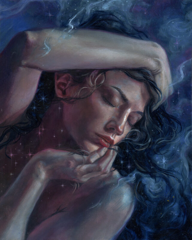 Woman glowing with stardust