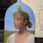 "Birdie" Oil on Panel, by Leah Mitchell