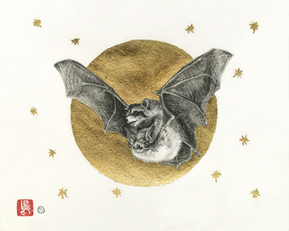 Scan of the original drawing of The Moon II by Stephanie Inagaki