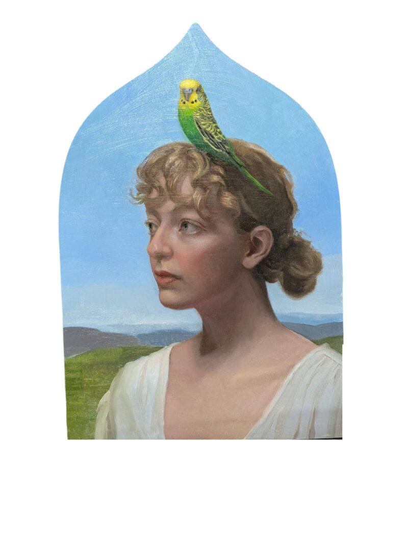 "Birdie" Oil on Panel, by Leah Mitchell