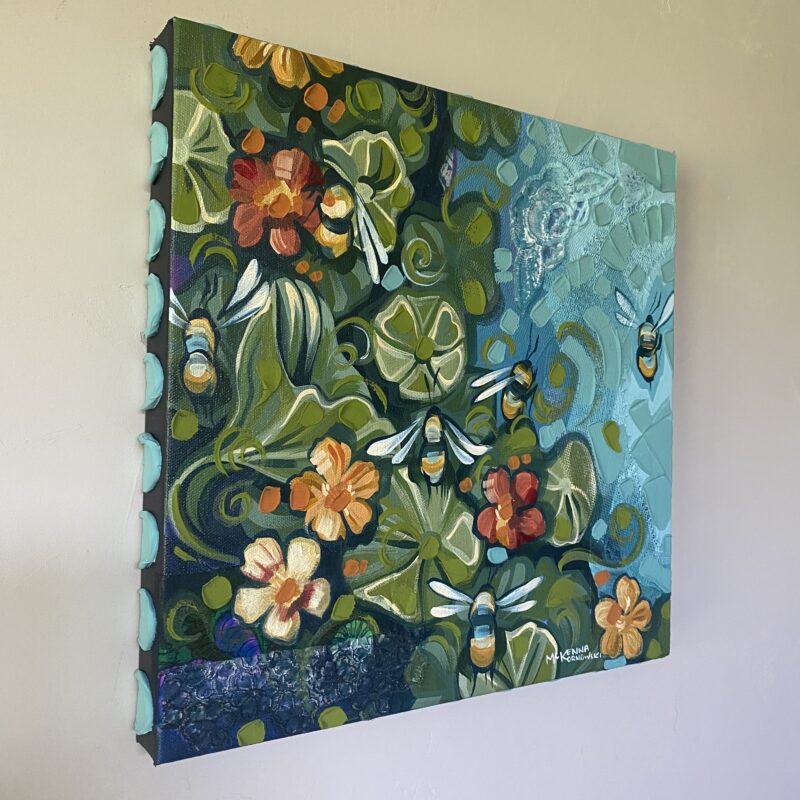 Nasturtium and Bees from the left side.