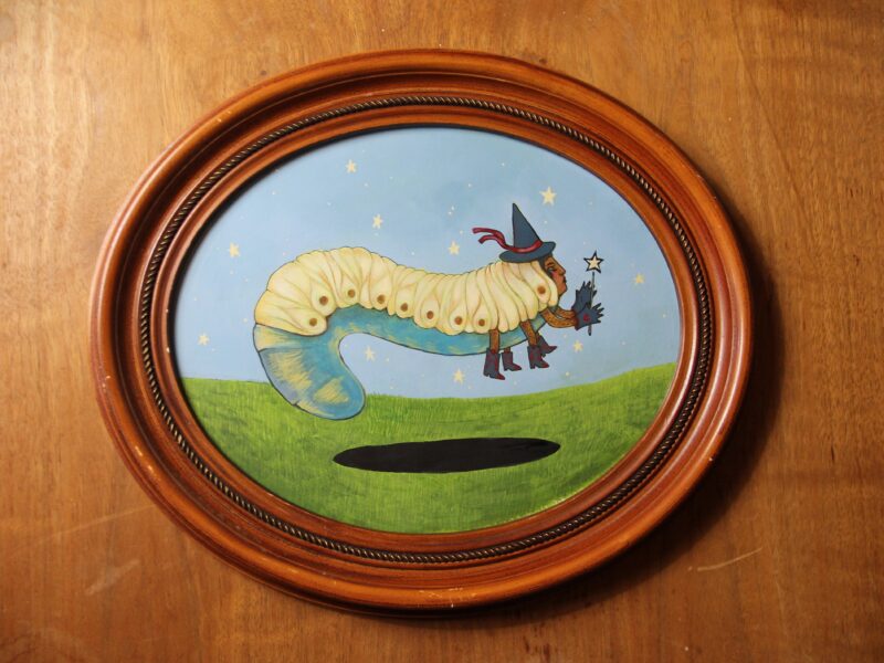"Grub Witch:" image of painting in frame