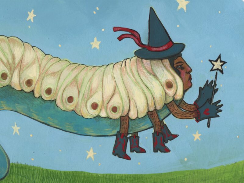 "Grub Witch" detail image of painting