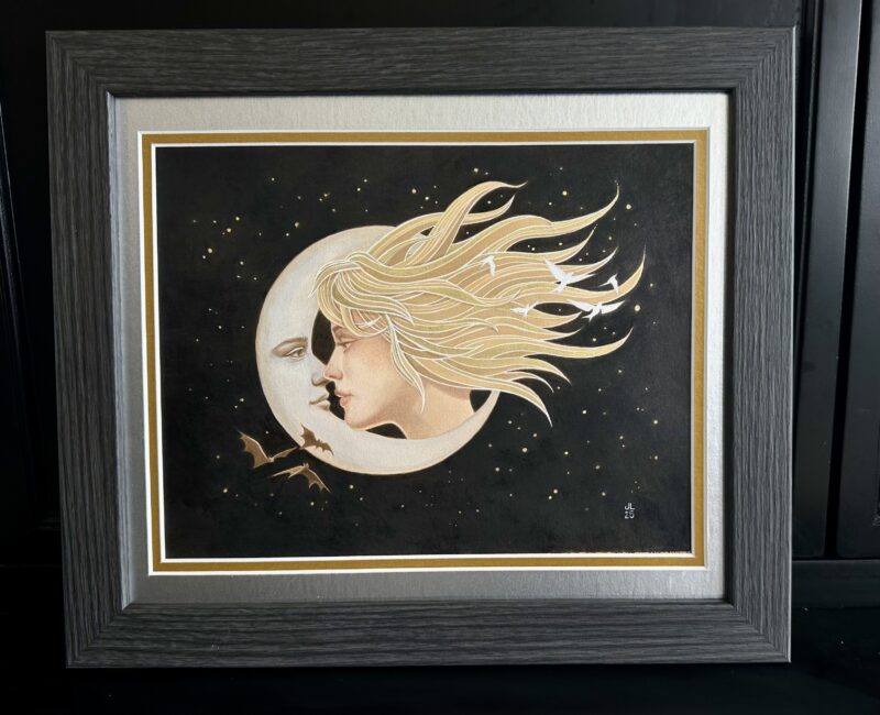 Framed Sun and Moon art
