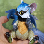 original art doll of a bluetit gryphon made by Svetlana Polupanova