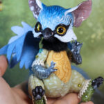 original art doll of a bluetit griffin made by Svetlana Polupanova