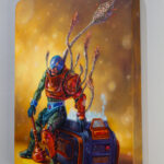 Technocrat's End is a 2025 oil painting on shaped panel, painted by Dan Cohen