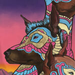 A close up of one of three xolo dogs.