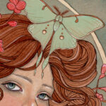 Close up of watercolor Lunar Moth