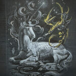 Silver Unicorn and Gold Dragon