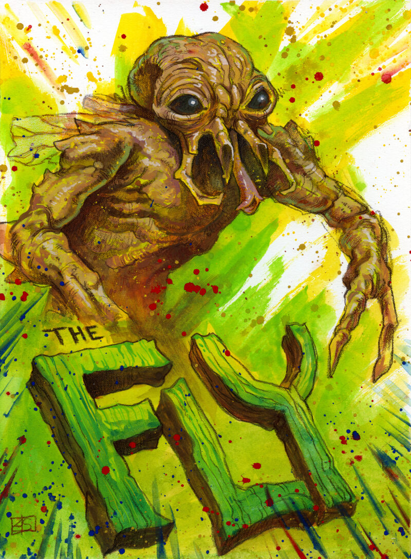 a painting of The Brundle Fly from David Cronenburg's The Fly
