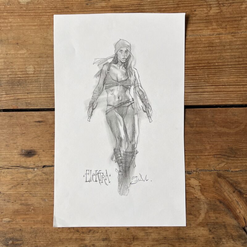 Greg Manchess drawing of Elektra.