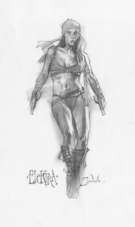 Greg Manchess drawing of Elektra.