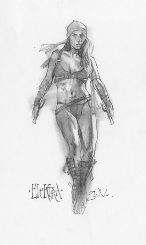 Greg Manchess drawing of Elektra.