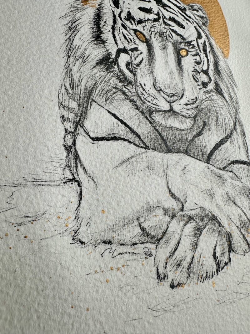 Spirit Guardiana: White Tiger by Marian Pham, detail 1