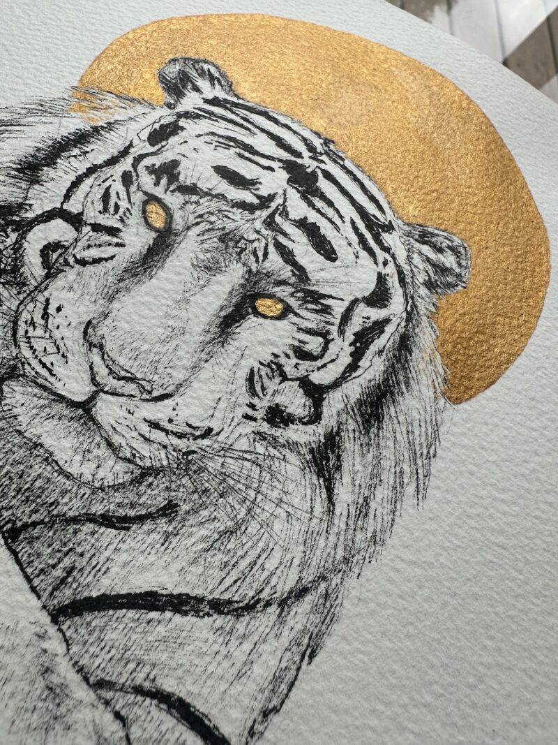 Spirit Guardiana: White Tiger by Marian Pham, detail 2