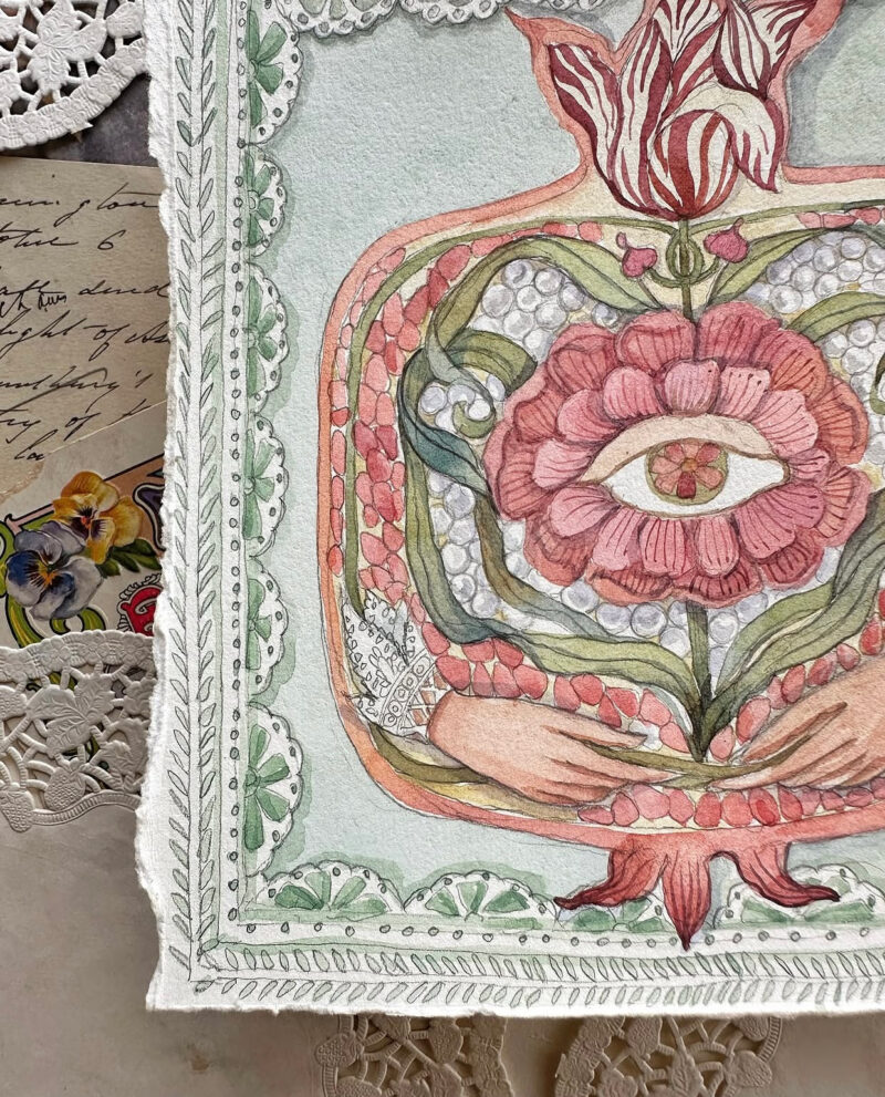 Watercolour painting dyptich of the secret language of love
