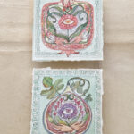 Watercolour painting dyptich of the secret language of love