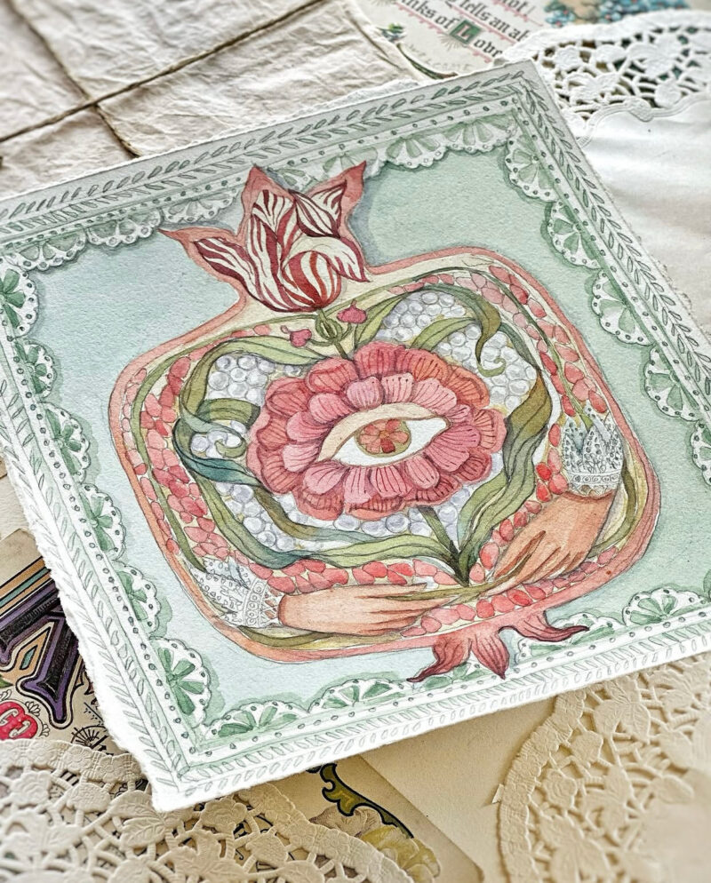 Watercolour painting dyptich of the secret language of love
