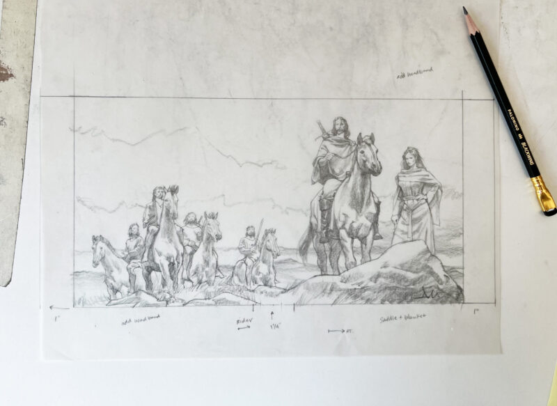 Greg Manchess sketch for The Lion of Ireland.