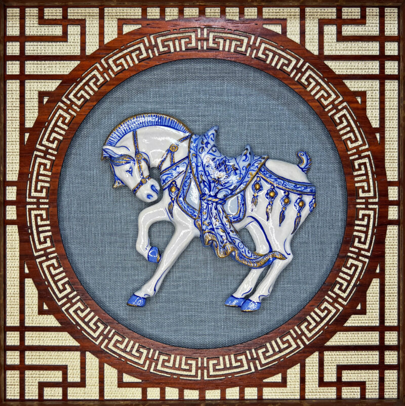 Cast Paper Faux Porcelain Horse
