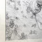 Detail shot of Rodin figures and roiling figures in the water throughout the piece