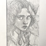 Detailed closeup of the pencil drawing