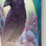 Alternate side view of Key Within, an original symbolic oil painting by Mary Ancilla Martinez showing the artwork’s dimensional form and presentation from another angle.