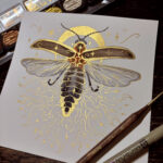 Firefly watercolor painting