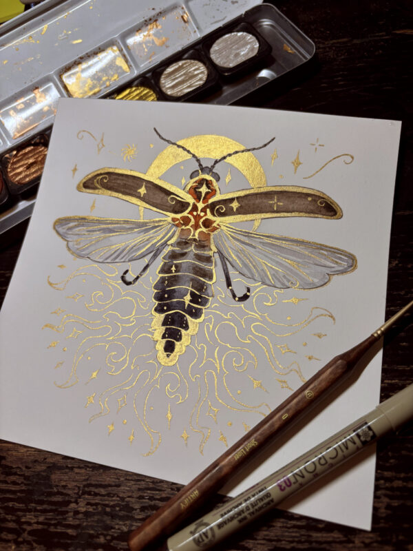 Firefly watercolor painting