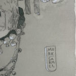 A close up of the artist, Mark Sarmel's signature.