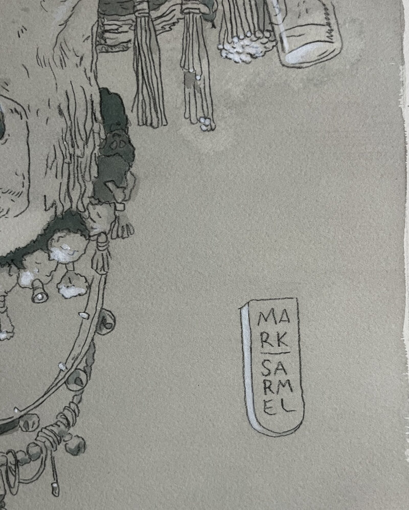 A close up of the artist, Mark Sarmel's signature.