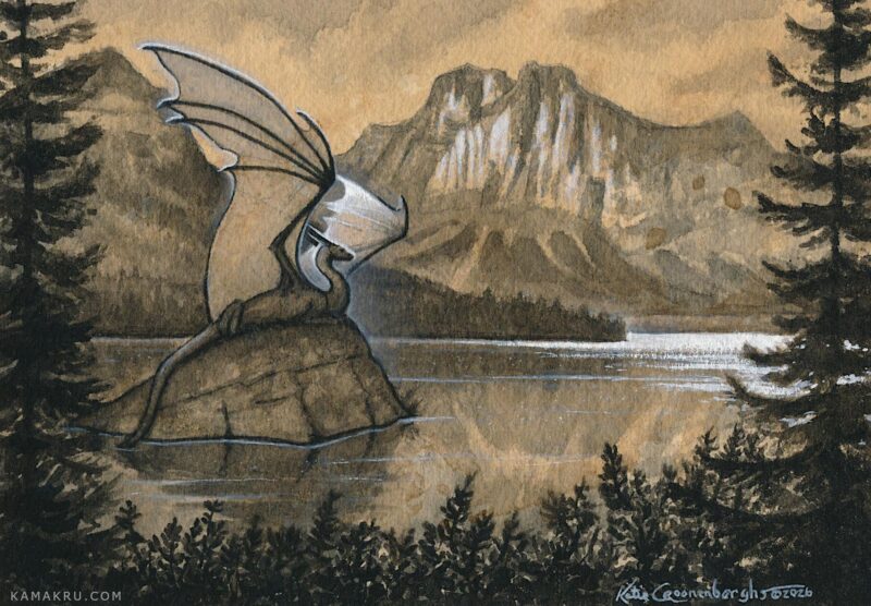 Flat scanned view of painting